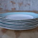 Vintage plates aqua/mint edge Ceranord