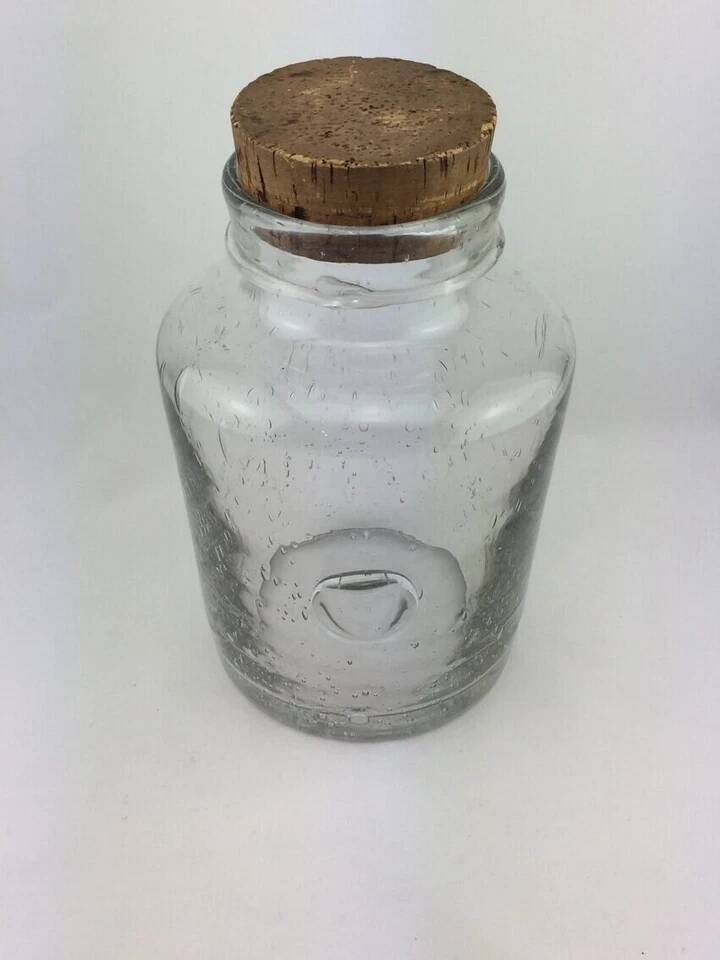 Bonbonnière verre bullé vintage format XL
