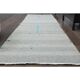 1970s Vintage Turkish Oushak Handmade Wool Cotton Gray Runner Rug 80x292