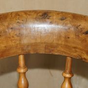 Burr yew wood swivel office chair - Windsor swivel
