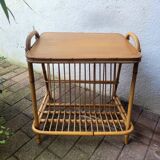 Table d'appoint rotin 60's