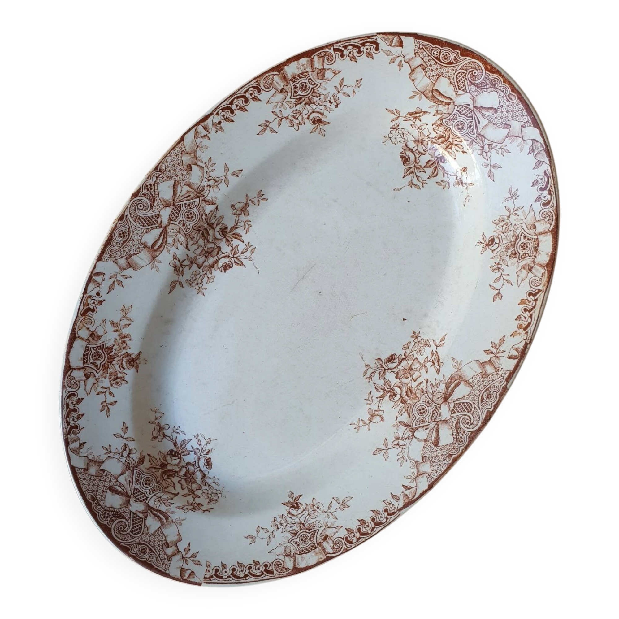 Longwy Terre de Fer oval dish