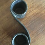 Black ceramic vase