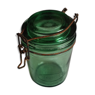 Solidex jar green glass