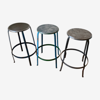 Set of three industrial stools