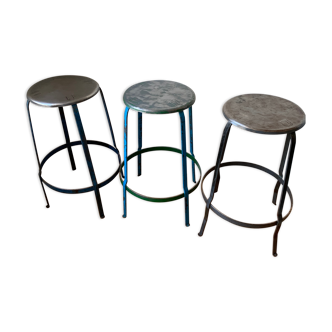 Set of three industrial stools