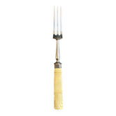 Silver and bone serving fork