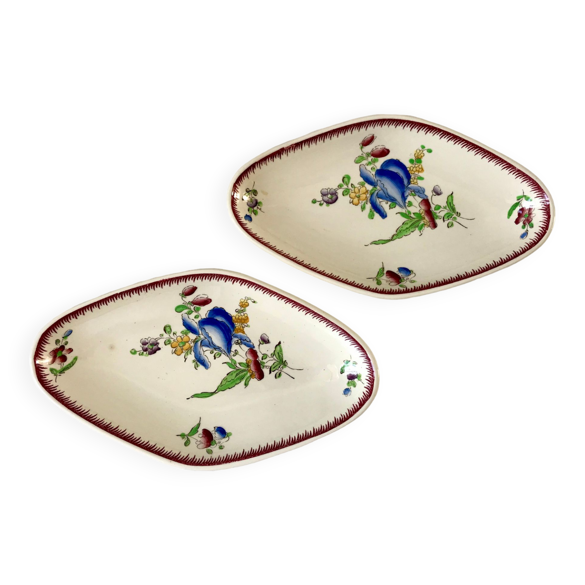 duo of raviers Villeroy & Boch La Louvière Belgian manufacture in Iron Earth early twentieth century