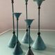 Set of 5 vintage metal candle holders