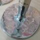 Pair of hammered metal candlesticks