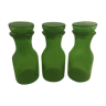 Lot de 3 flacons ou pots d'apothicaire en verre vert