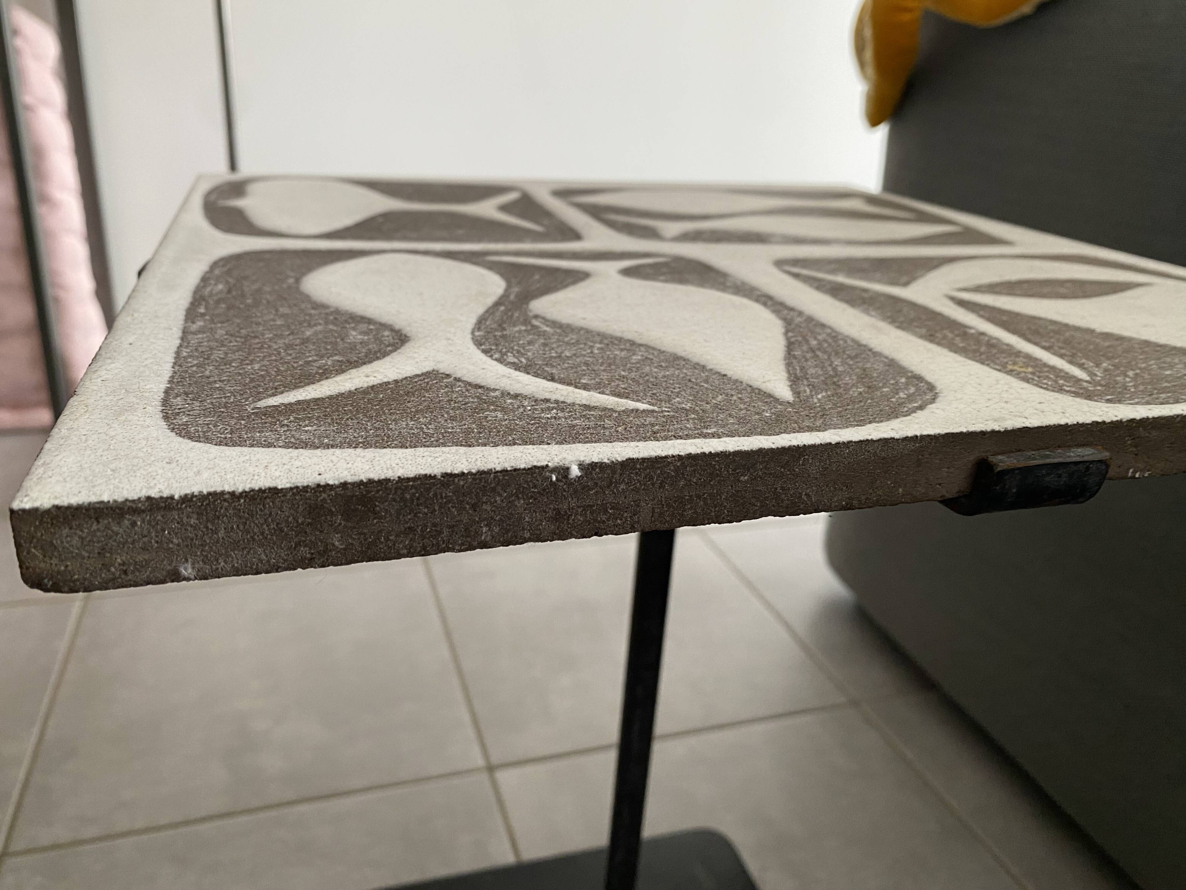 Small Sellette Vintage ceramic end table from the 50s and 60s