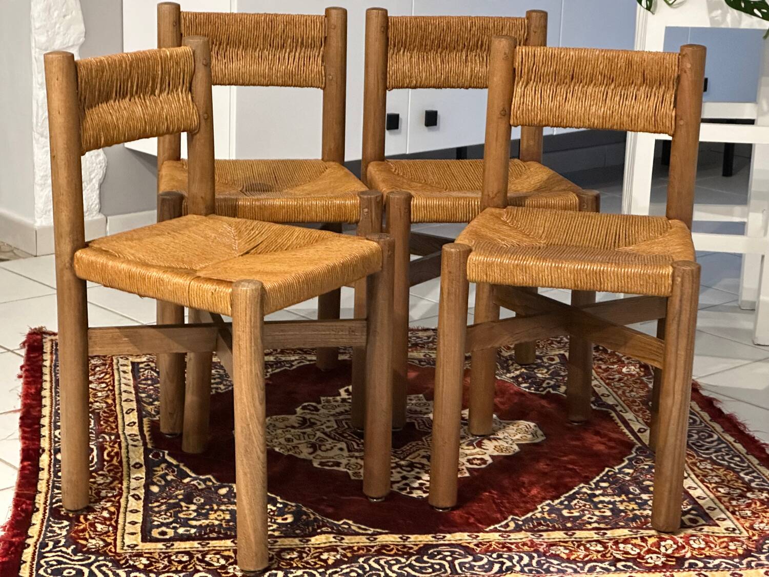 Set of 4 Méribel chairs by Charlotte Perriand 1950
