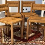 Set of 4 Méribel chairs by Charlotte Perriand 1950
