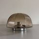 Flush-mounted brown glass fixture and metal base by N Leuchten, 1960s, Germany.