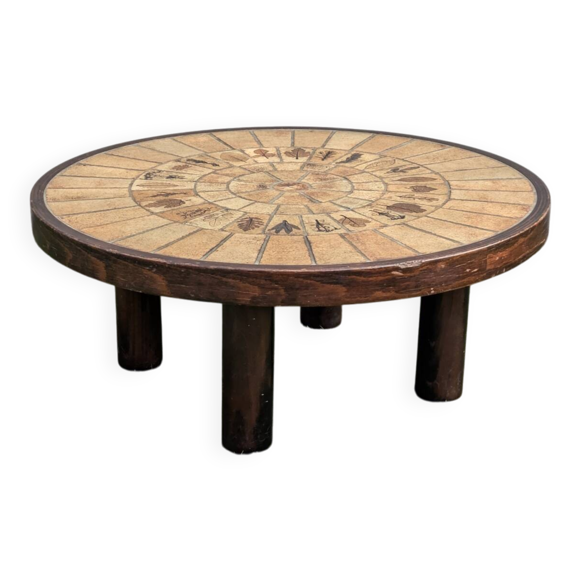 Vintage Herbier coffee table by Roger Capron