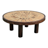 Vintage Herbier coffee table by Roger Capron