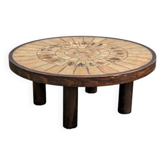 Vintage Herbier coffee table by Roger Capron