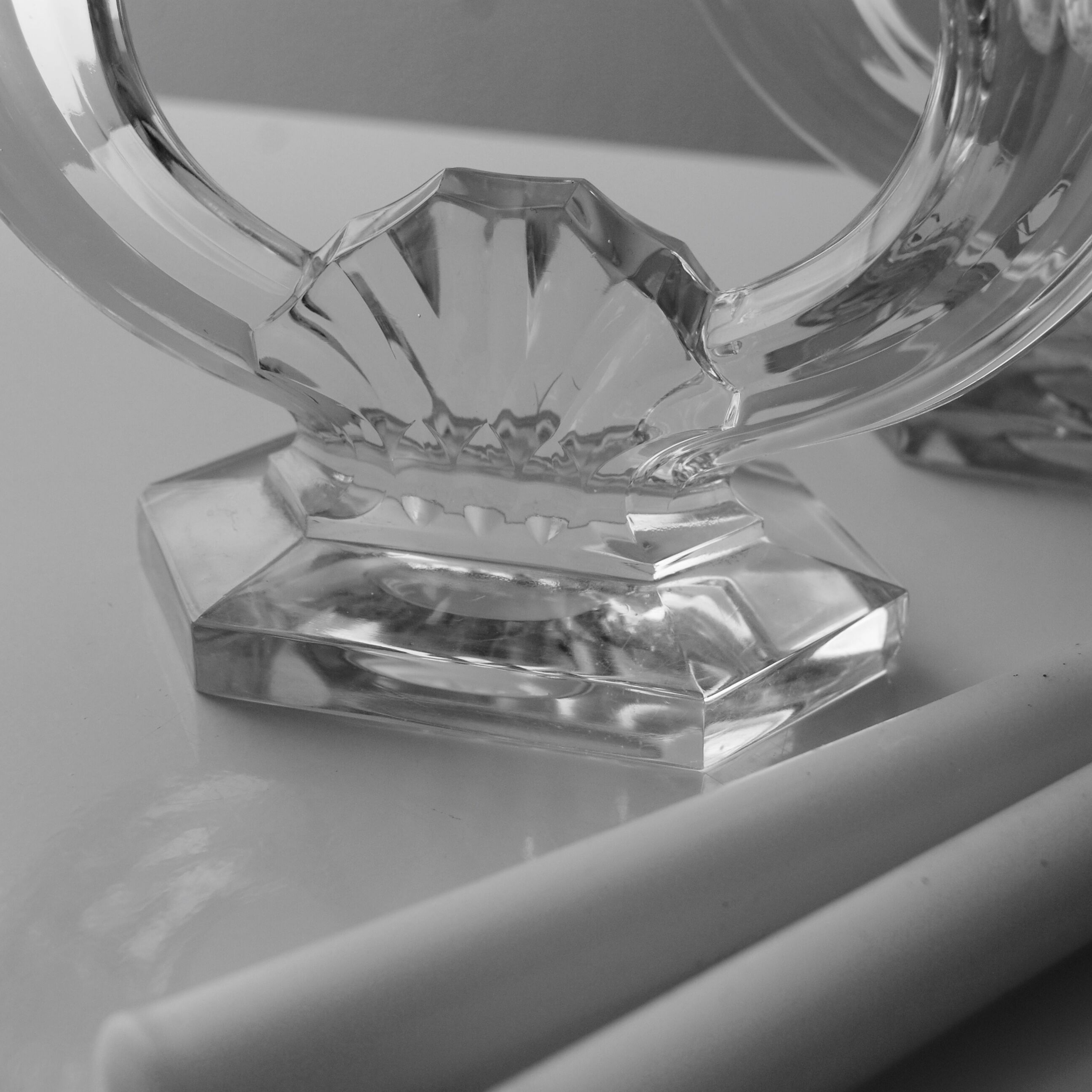 Pair of 50s crystal candlesticks