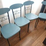 Unit or lot of 4 80s design chairs made in Italy designer Effezeta