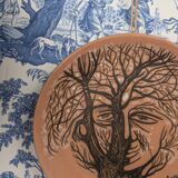 Jean Marais vintage terracotta plate from the 1970s surrealist