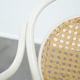 Vintage white bistro chair with armrests in Thonet style