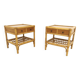 Set of 2 rattan bedside tables, Dux, Sweden, 1960