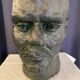 Buste de lenine en terre cuite couleur vert bronze grand format