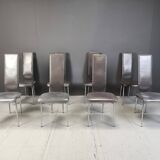 Vintage dining chairs by Giancarlo Vegni for Fasem, set of 8, 1980s