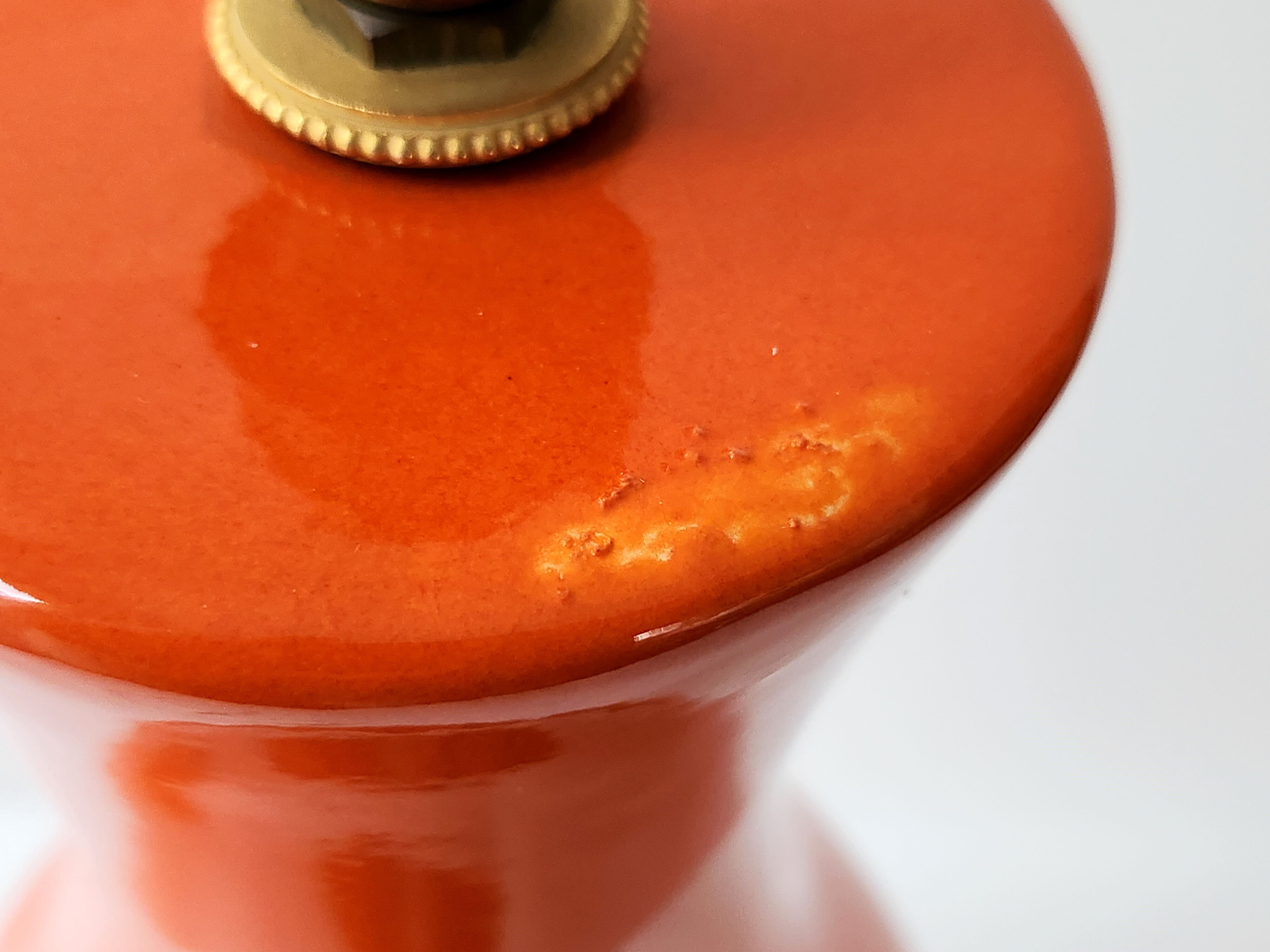 Vintage lamp foot 1960 ceramic orange