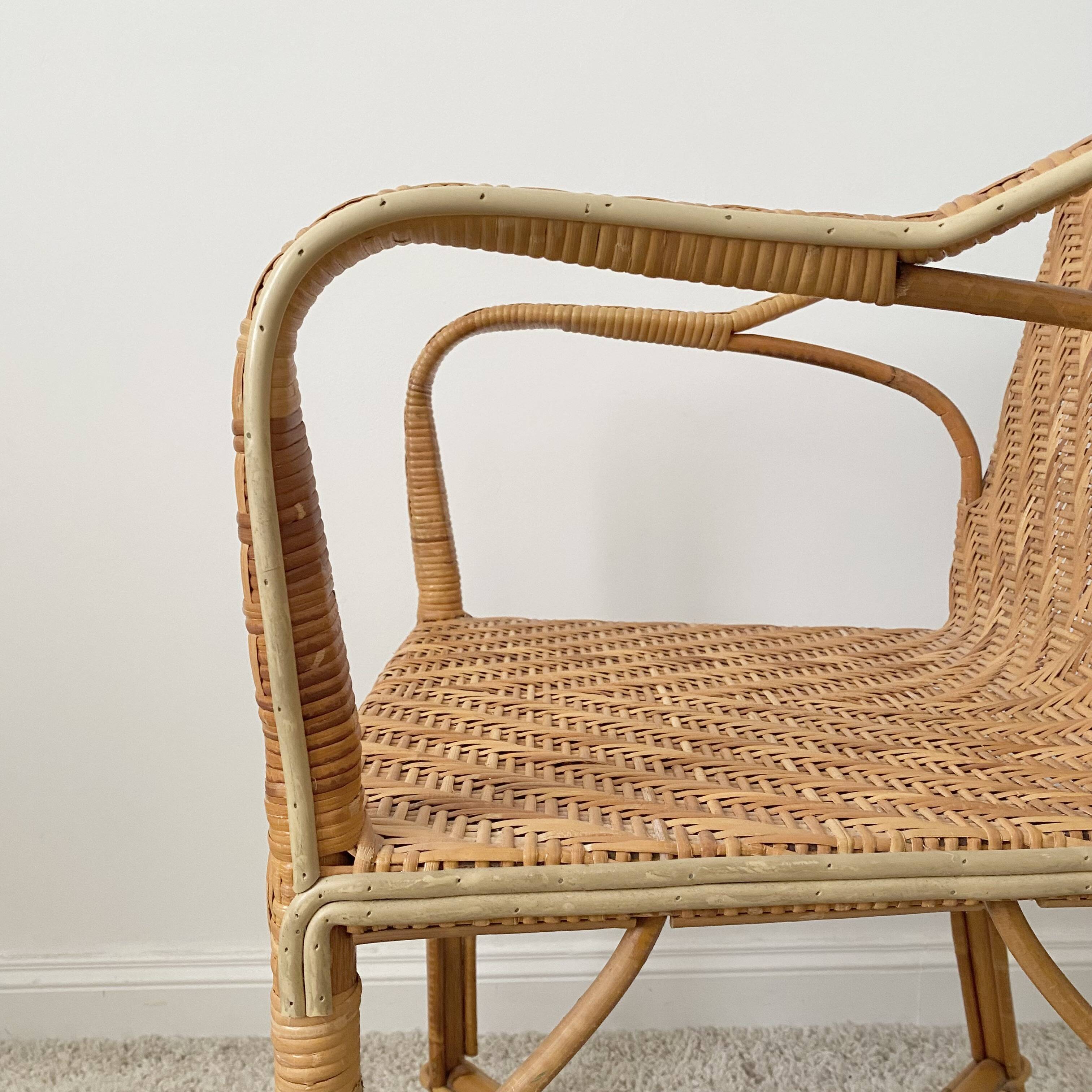 Vintage rattan armchair