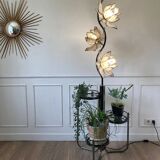 Lotus floor lamp 90s black and gold