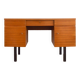 Scandinavian teak desk 2 pedestals 3 drawers 1960s