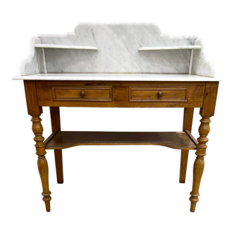 Coiffeuse - table de toilette Louis Philippe marbre et bois