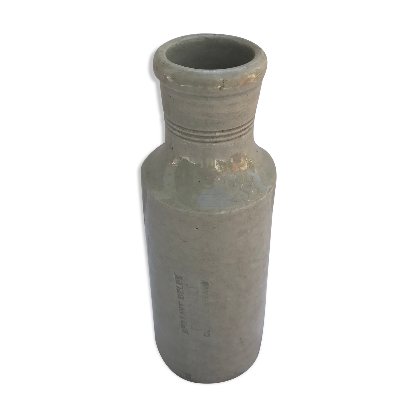 Bouteille céramique beige Fourgault Courbevoie Paris vintage