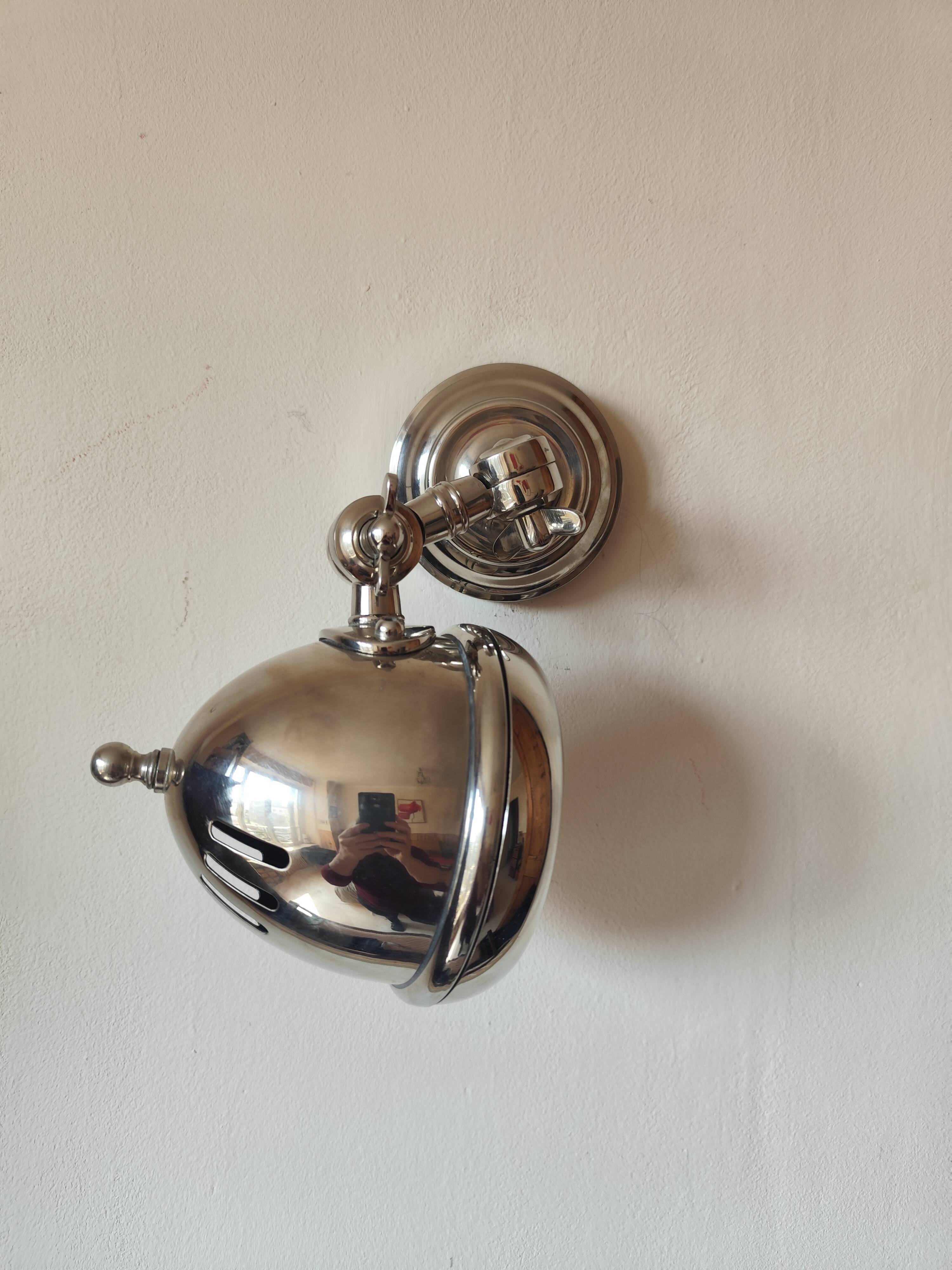 Adjustable brushed metal spotlight - articulated headlight lamp