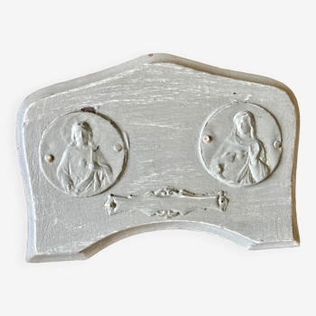 Old religious wooden medallion