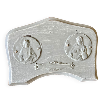Old religious wooden medallion