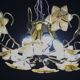 Murano Vintage Ceiling Light Orange Iridescent Flowers, 1970s