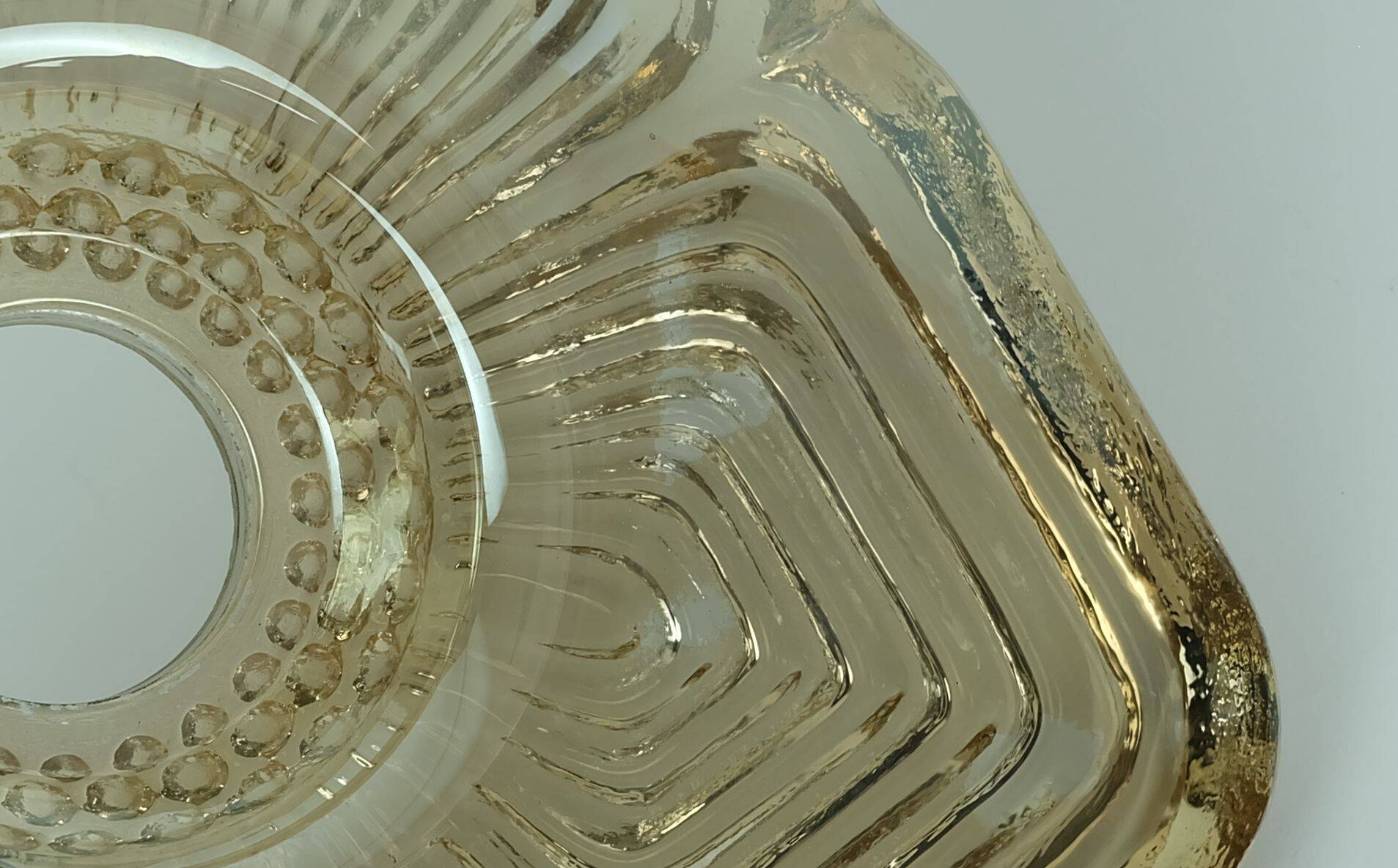 Applique murale lourde en verre glacé du milieu du siècle des années 1960-70