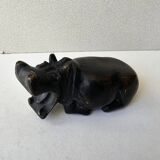 Paperweight Sculpture zoomorphic statuette in stone hippopotamus mouth or