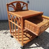 Table de nuit chevet en rotin