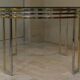 Dining table in chrome and gold steel, Romeo Rega style, Italy, 1970s.