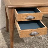 Solid desk in raw oak handles art deco shells