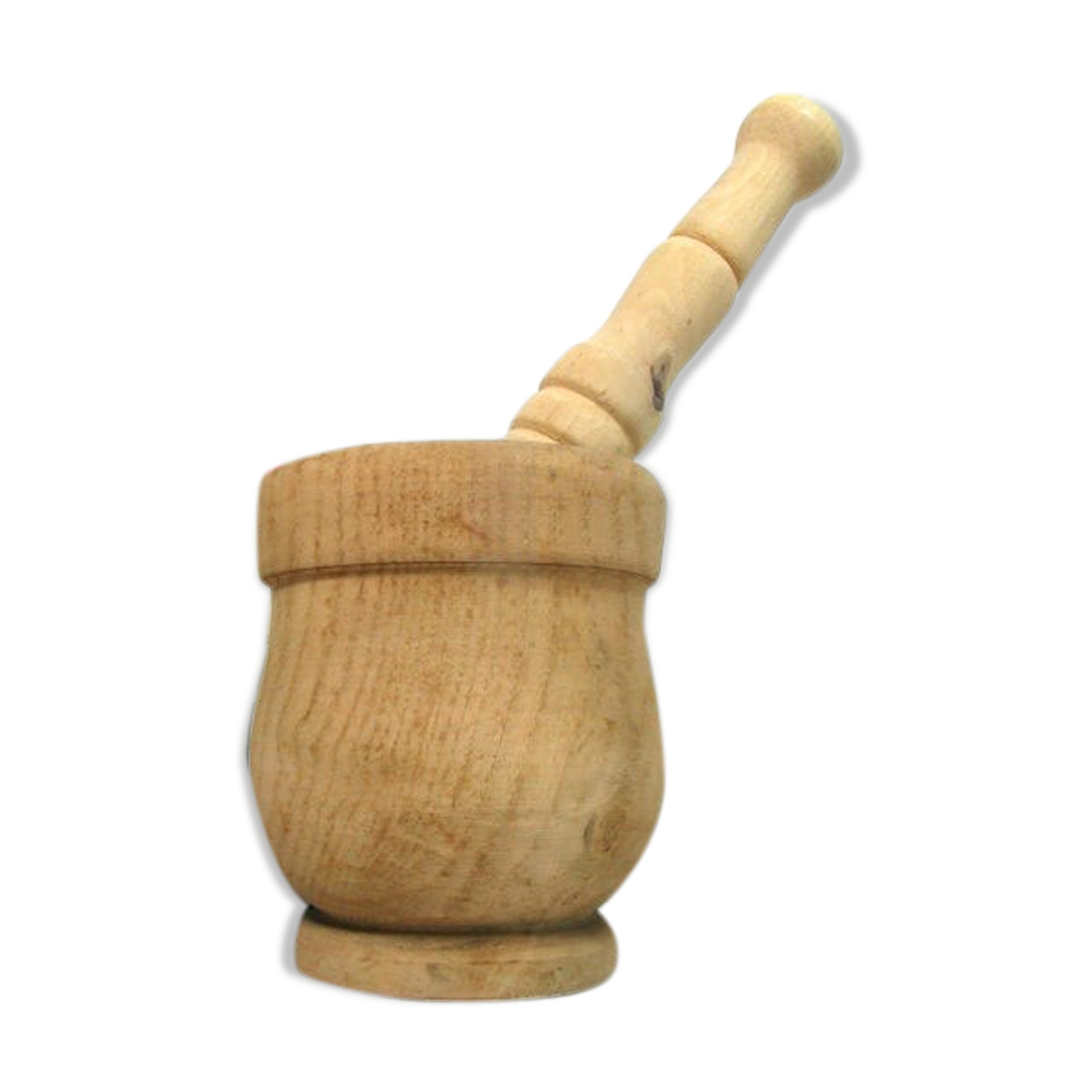 Wooden mortar and pestle