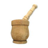 Wooden mortar and pestle