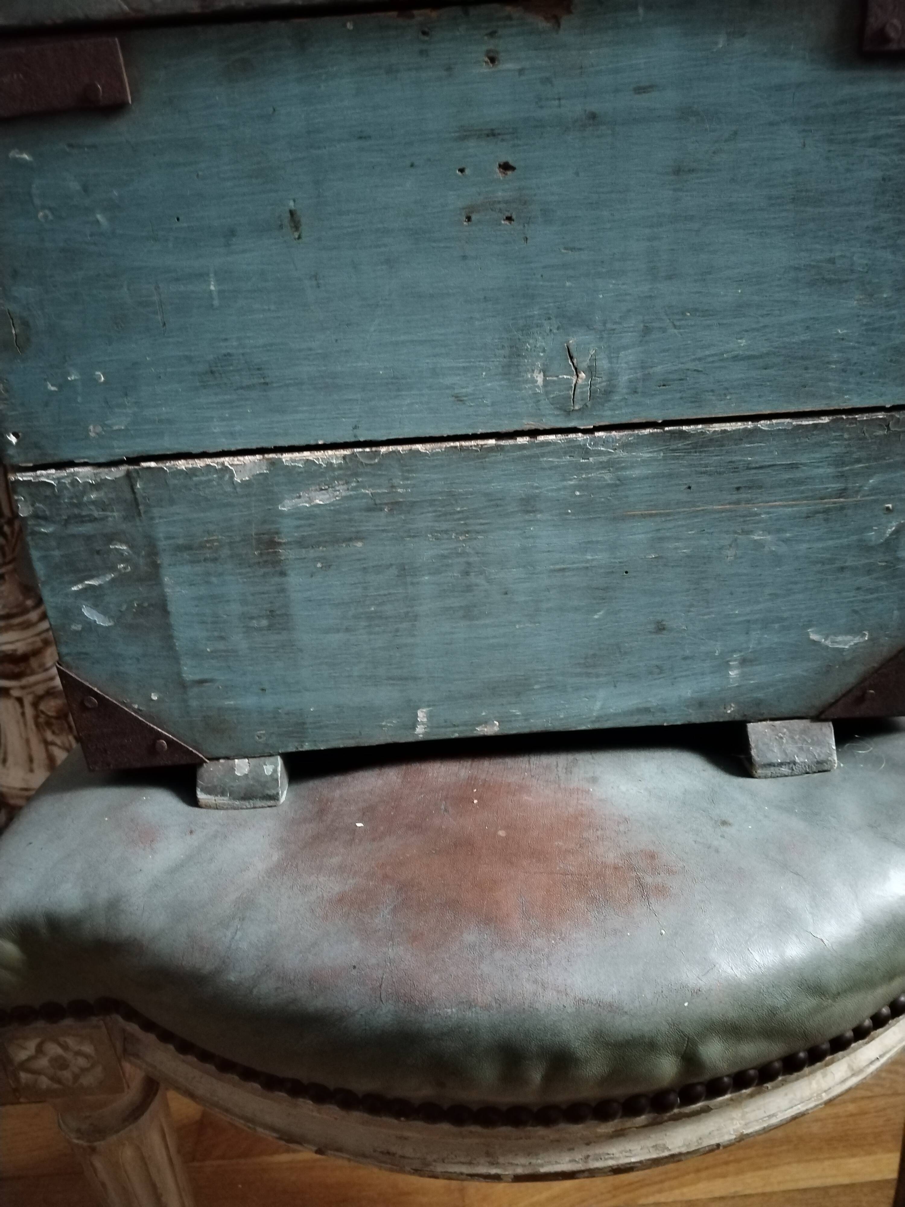 Old patinated wooden chest 18th