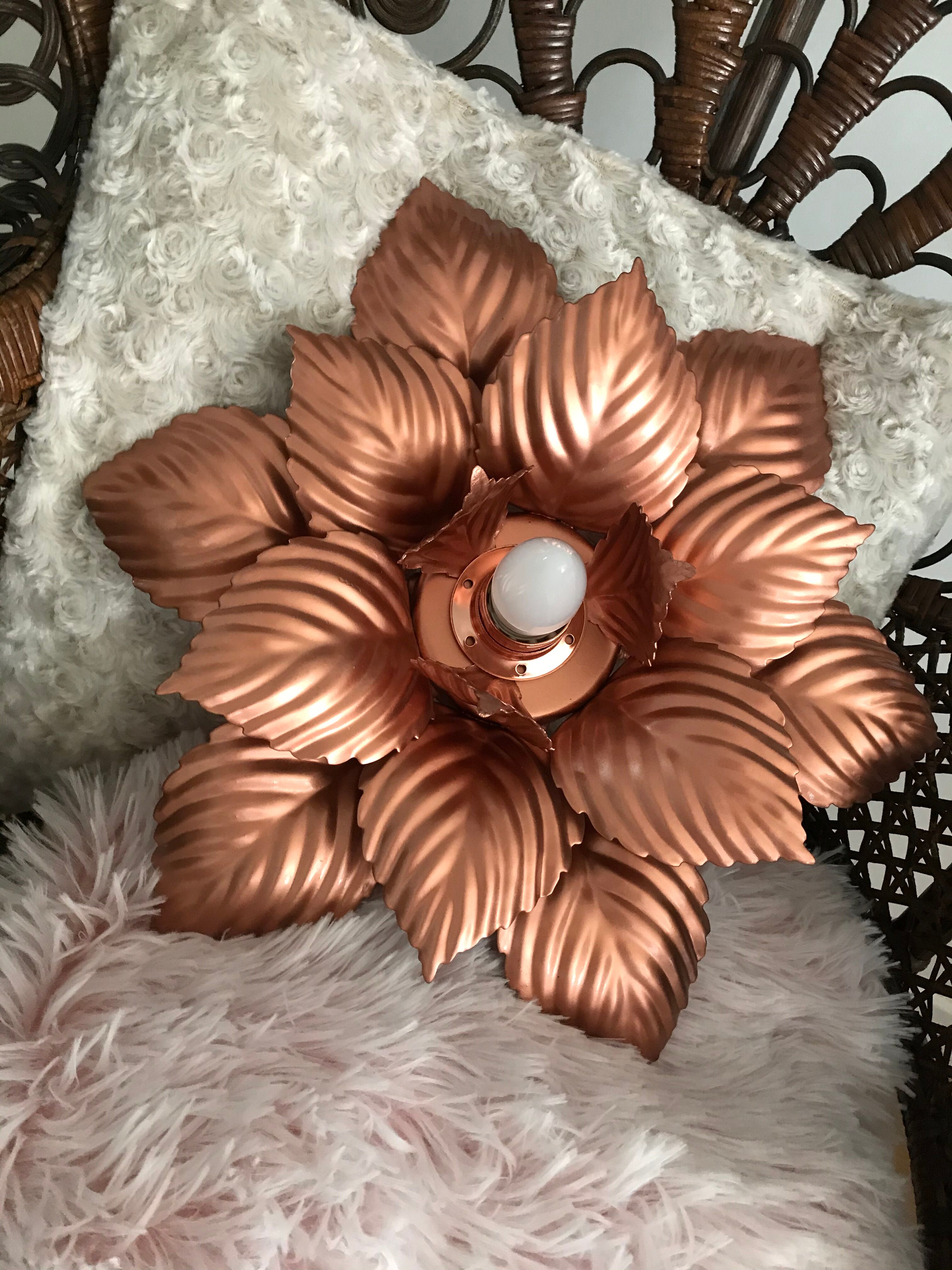 Applique vintage fleur Masca revisitée en or rose