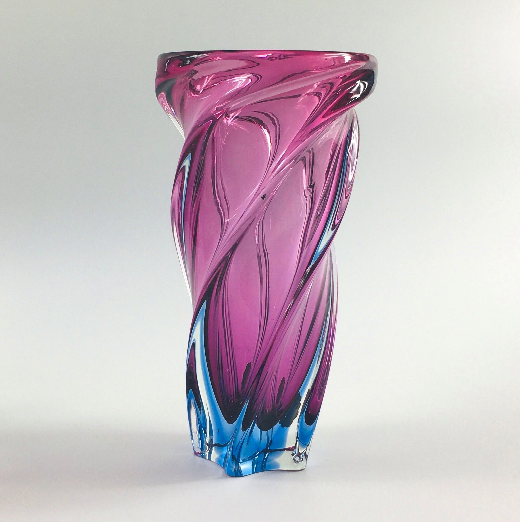 Mid-century twisted Murano glass vase
