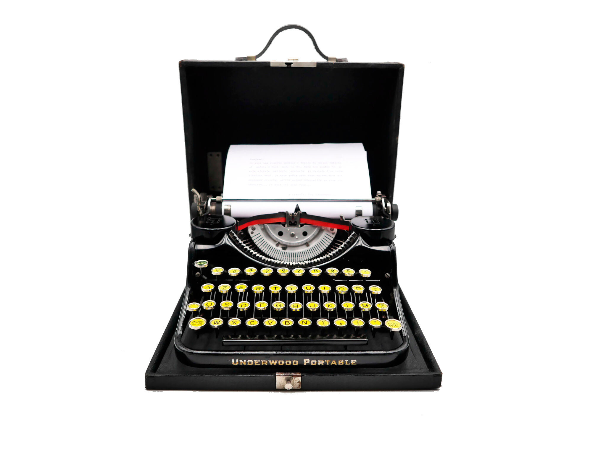 Underwood Portable 4 Bank Typewriter Revised New Black Ribbon 1930